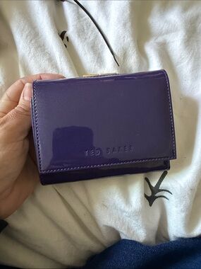 Ted Baker Glossy Purple Patent Mini Wallet